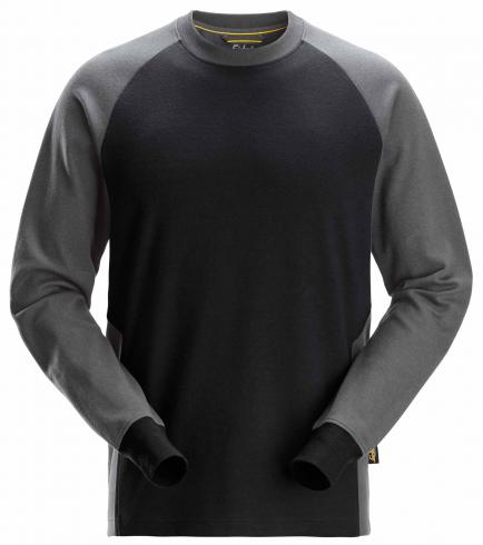 Tričko SNICKERS dvojbarevné s dlouhým rukávem černo-šedé