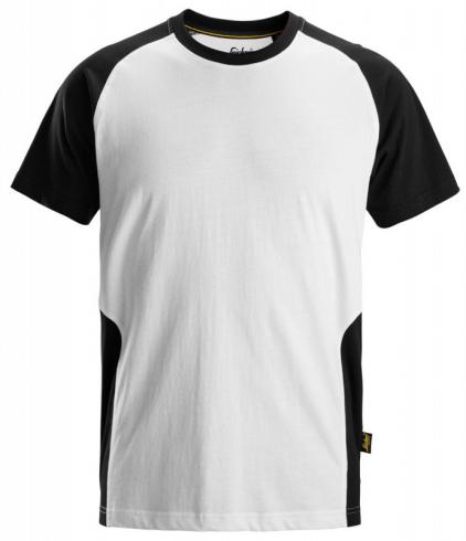 Tričko SNICKERS s krátkým raglánovým rukávem bílo-černé