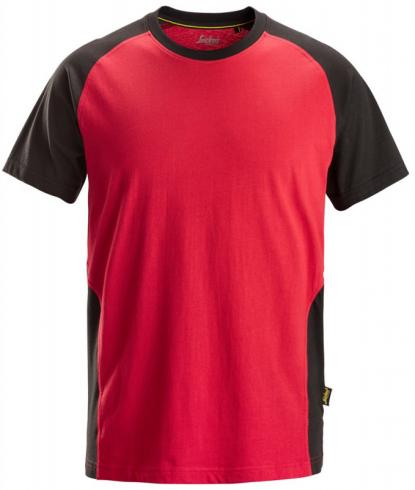 Tričko SNICKERS s krátkým raglánovým rukávem červeno-černé